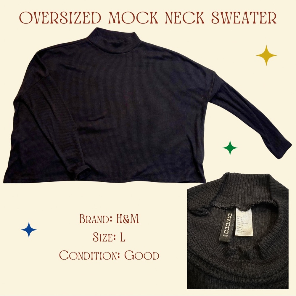 H&M Charcoal Mock Neck Sweater
